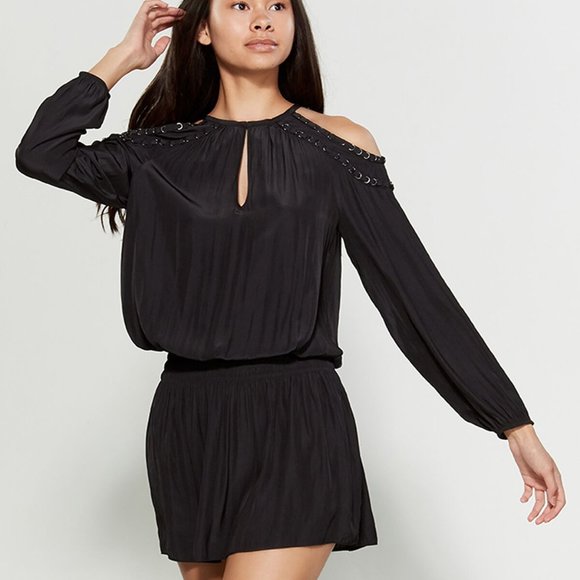 COPY - NWT Ramy Brook Alicia Navy Cold Shouder Dress - Picture 2 of 13